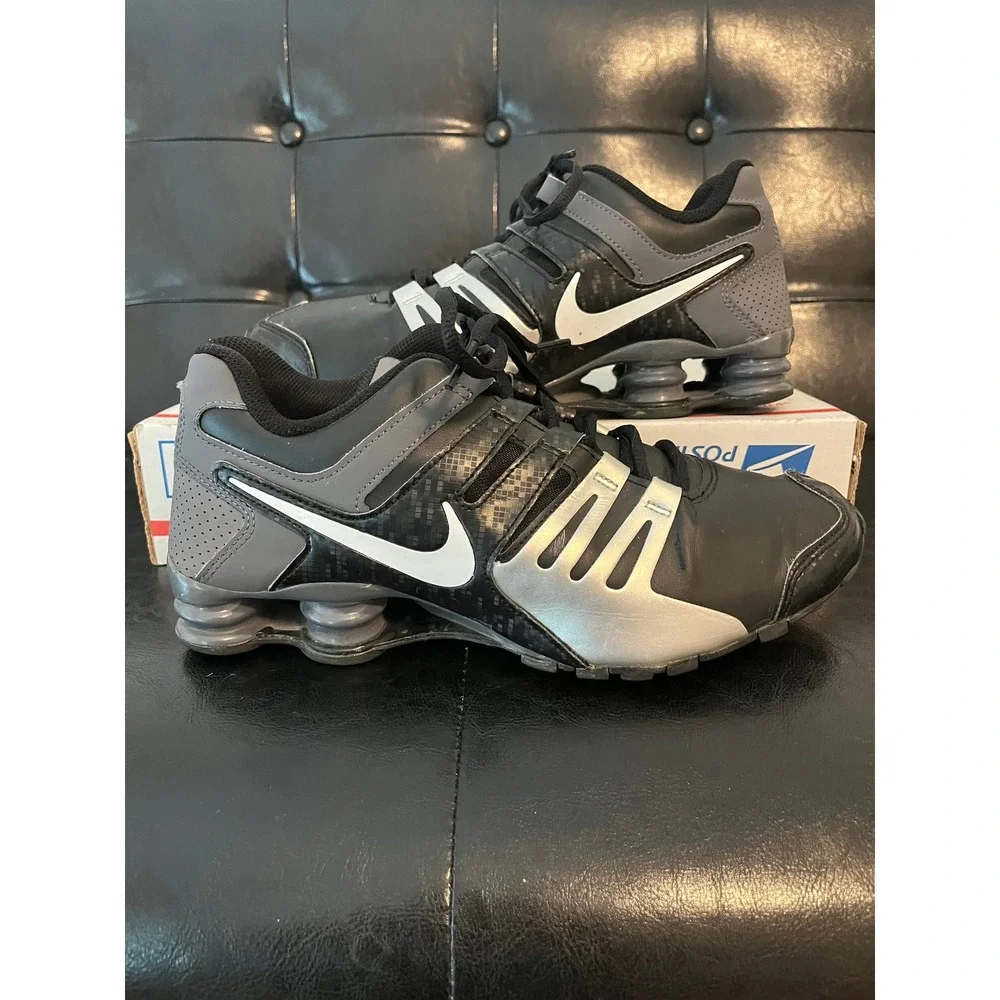 Nike Shox NZ Black Metallic Silver Grey